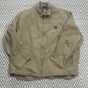 Vintage Carhartt Hamilton Canvas Jacket Work Wear Khaki Mens 2XL